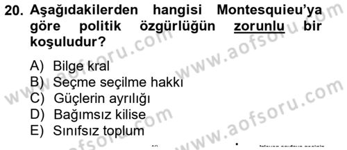 Modern Felsefe 1 Dersi 2012 - 2013 Yılı (Final) Dönem Sonu Sınav Soruları 20. Soru