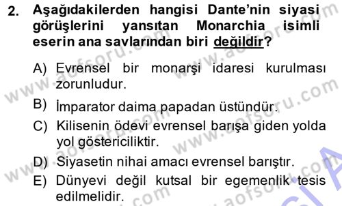Modern Felsefe 1 Dersi Ara Sınavı Deneme Sınav Soruları 2. Soru