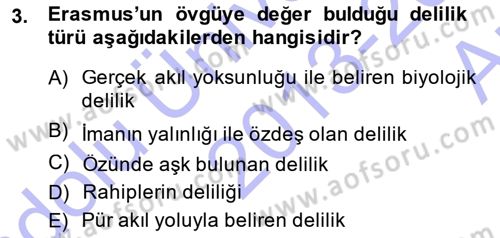 Modern Felsefe 1 Dersi Ara Sınavı Deneme Sınav Soruları 3. Soru