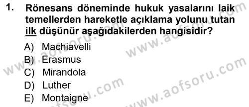 Modern Felsefe 1 Dersi 2014 - 2015 Yılı (Final) Dönem Sonu Sınav Soruları 1. Soru