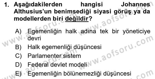 Modern Felsefe 1 Dersi 2015 - 2016 Yılı (Final) Dönem Sonu Sınav Soruları 1. Soru