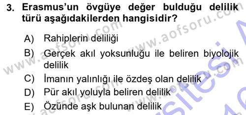 Modern Felsefe 1 Dersi 2015 - 2016 Yılı (Final) Dönem Sonu Sınav Soruları 3. Soru
