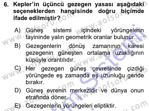 Modern Felsefe 1 Dersi 2015 - 2016 Yılı (Final) Dönem Sonu Sınav Soruları 6. Soru