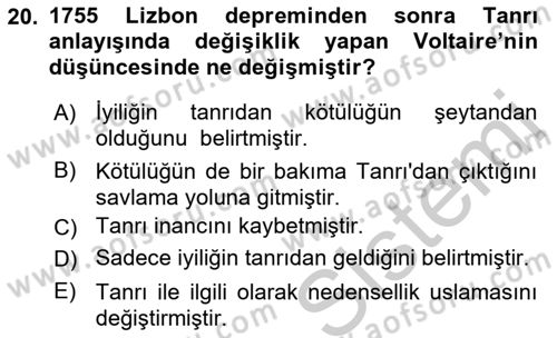 Modern Felsefe 1 Dersi 2016 - 2017 Yılı 3 Ders Sınav Soruları 20. Soru