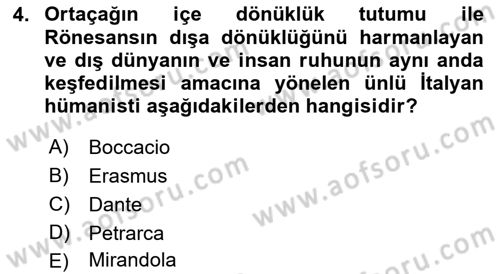 Modern Felsefe 1 Dersi Ara Sınavı Deneme Sınav Soruları 4. Soru