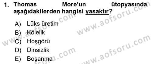Modern Felsefe 1 Dersi 2017 - 2018 Yılı 3 Ders Sınav Soruları 1. Soru