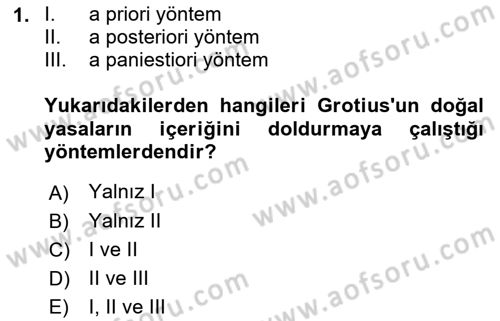 Modern Felsefe 1 Dersi 2017 - 2018 Yılı (Vize) Ara Sınav Soruları 1. Soru