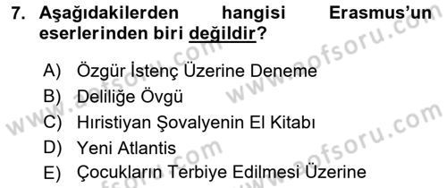 Modern Felsefe 1 Dersi Ara Sınavı Deneme Sınav Soruları 7. Soru