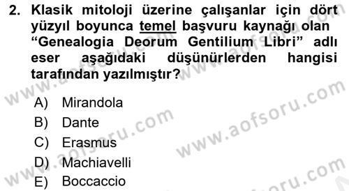 Modern Felsefe 1 Dersi 2017 - 2018 Yılı (Final) Dönem Sonu Sınav Soruları 2. Soru
