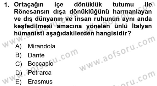 Modern Felsefe 1 Dersi 2018 - 2019 Yılı (Final) Dönem Sonu Sınav Soruları 1. Soru