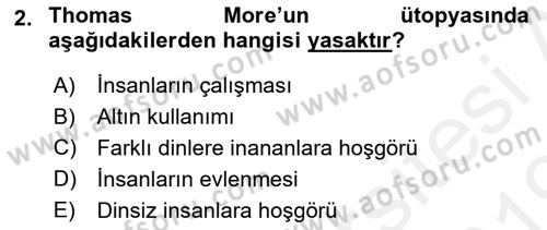 Modern Felsefe 1 Dersi 2018 - 2019 Yılı (Final) Dönem Sonu Sınav Soruları 2. Soru