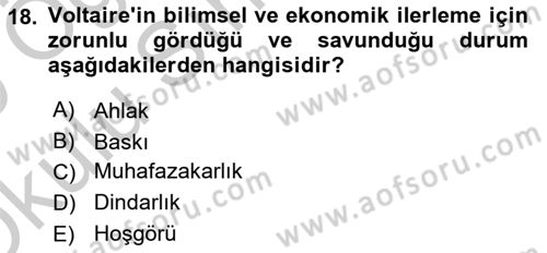Modern Felsefe 1 Dersi 2018 - 2019 Yılı Yaz Okulu Sınav Soruları 18. Soru