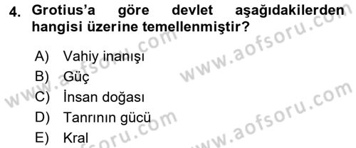 Modern Felsefe 1 Dersi Ara Sınavı Deneme Sınav Soruları 4. Soru