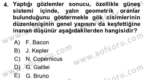 Modern Felsefe 1 Dersi 2019 - 2020 Yılı (Final) Dönem Sonu Sınav Soruları 4. Soru