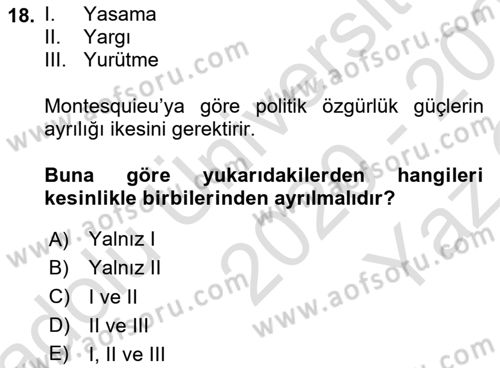 Modern Felsefe 1 Dersi 2020 - 2021 Yılı Yaz Okulu Sınav Soruları 18. Soru