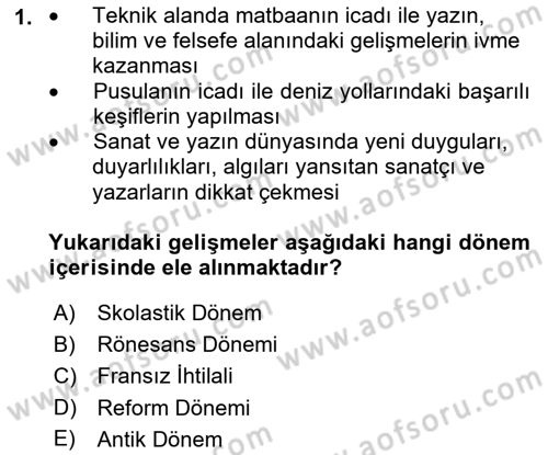 Modern Felsefe 1 Dersi 2021 - 2022 Yılı (Final) Dönem Sonu Sınav Soruları 1. Soru