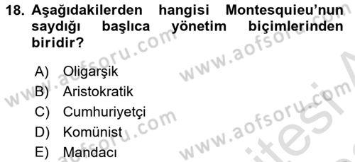 Modern Felsefe 1 Dersi 2021 - 2022 Yılı Yaz Okulu Sınav Soruları 18. Soru