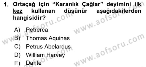 Modern Felsefe 1 Dersi 2022 - 2023 Yılı (Final) Dönem Sonu Sınav Soruları 1. Soru