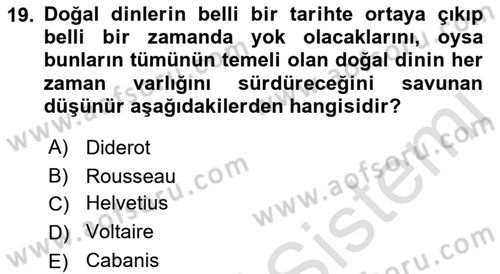Modern Felsefe 1 Dersi 2022 - 2023 Yılı Yaz Okulu Sınav Soruları 19. Soru