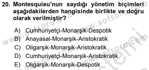 Modern Felsefe 1 Dersi 2023 - 2024 Yılı Yaz Okulu Sınav Soruları 20. Soru