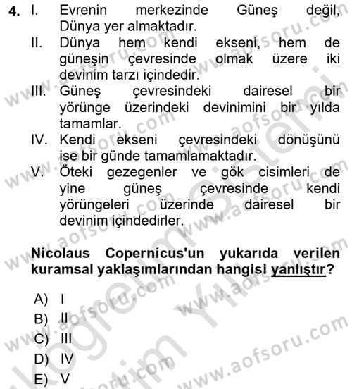 Modern Felsefe 1 Dersi 2023 - 2024 Yılı Yaz Okulu Sınav Soruları 4. Soru