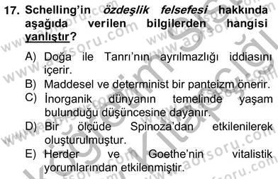 Modern Felsefe 2 Dersi 2012 - 2013 Yılı (Vize) Ara Sınav Soruları 17. Soru