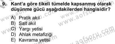 Modern Felsefe 2 Dersi 2012 - 2013 Yılı (Vize) Ara Sınav Soruları 9. Soru