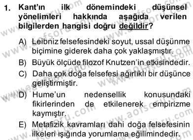 Modern Felsefe 2 Dersi 2013 - 2014 Yılı (Vize) Ara Sınav Soruları 1. Soru
