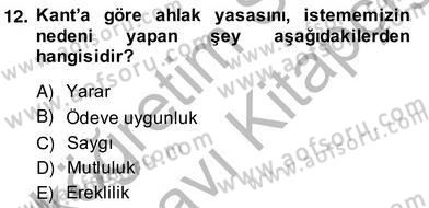 Modern Felsefe 2 Dersi 2013 - 2014 Yılı (Vize) Ara Sınav Soruları 12. Soru