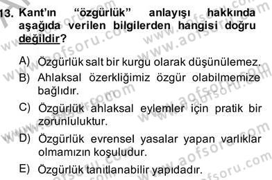 Modern Felsefe 2 Dersi 2013 - 2014 Yılı (Vize) Ara Sınav Soruları 13. Soru
