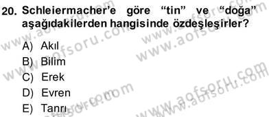 Modern Felsefe 2 Dersi 2013 - 2014 Yılı (Vize) Ara Sınav Soruları 20. Soru