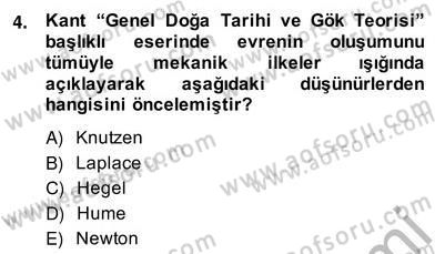 Modern Felsefe 2 Dersi 2013 - 2014 Yılı (Vize) Ara Sınav Soruları 4. Soru