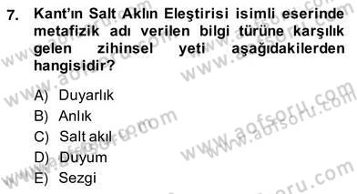 Modern Felsefe 2 Dersi 2013 - 2014 Yılı (Vize) Ara Sınav Soruları 7. Soru