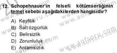 Modern Felsefe 2 Dersi 2013 - 2014 Yılı (Final) Dönem Sonu Sınav Soruları 12. Soru