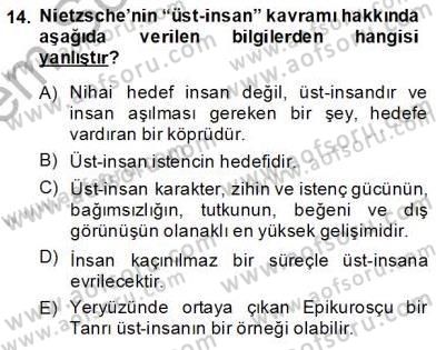 Modern Felsefe 2 Dersi 2013 - 2014 Yılı (Final) Dönem Sonu Sınav Soruları 14. Soru