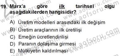 Modern Felsefe 2 Dersi 2013 - 2014 Yılı (Final) Dönem Sonu Sınav Soruları 19. Soru