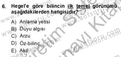 Modern Felsefe 2 Dersi 2013 - 2014 Yılı (Final) Dönem Sonu Sınav Soruları 6. Soru