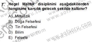 Modern Felsefe 2 Dersi 2013 - 2014 Yılı (Final) Dönem Sonu Sınav Soruları 7. Soru