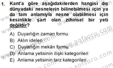 Modern Felsefe 2 Dersi 2014 - 2015 Yılı (Final) Dönem Sonu Sınav Soruları 1. Soru