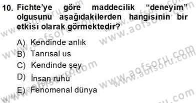 Modern Felsefe 2 Dersi 2014 - 2015 Yılı (Final) Dönem Sonu Sınav Soruları 10. Soru