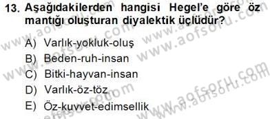 Modern Felsefe 2 Dersi 2014 - 2015 Yılı (Final) Dönem Sonu Sınav Soruları 13. Soru