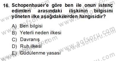 Modern Felsefe 2 Dersi 2014 - 2015 Yılı (Final) Dönem Sonu Sınav Soruları 16. Soru