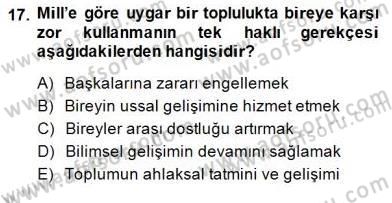 Modern Felsefe 2 Dersi 2014 - 2015 Yılı (Final) Dönem Sonu Sınav Soruları 17. Soru