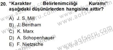 Modern Felsefe 2 Dersi 2014 - 2015 Yılı (Final) Dönem Sonu Sınav Soruları 20. Soru