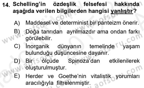 Modern Felsefe 2 Dersi 2015 - 2016 Yılı (Vize) Ara Sınav Soruları 14. Soru