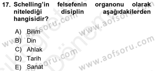Modern Felsefe 2 Dersi 2015 - 2016 Yılı (Vize) Ara Sınav Soruları 17. Soru