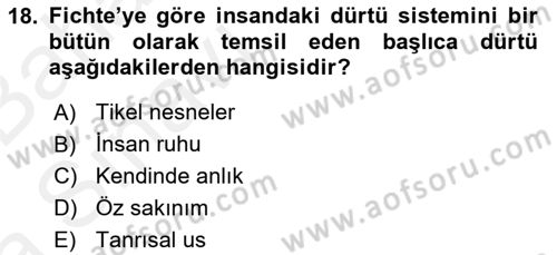 Modern Felsefe 2 Dersi 2015 - 2016 Yılı (Vize) Ara Sınav Soruları 18. Soru