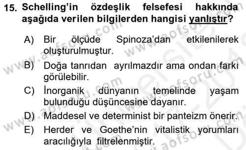 Modern Felsefe 2 Dersi 2017 - 2018 Yılı (Vize) Ara Sınav Soruları 15. Soru