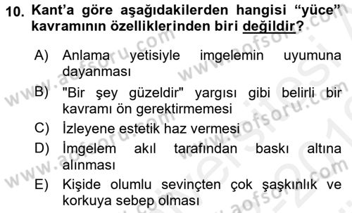 Modern Felsefe 2 Dersi 2018 - 2019 Yılı (Vize) Ara Sınav Soruları 10. Soru