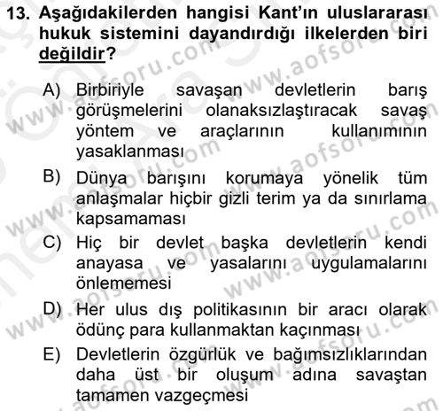 Modern Felsefe 2 Dersi 2018 - 2019 Yılı (Vize) Ara Sınav Soruları 13. Soru